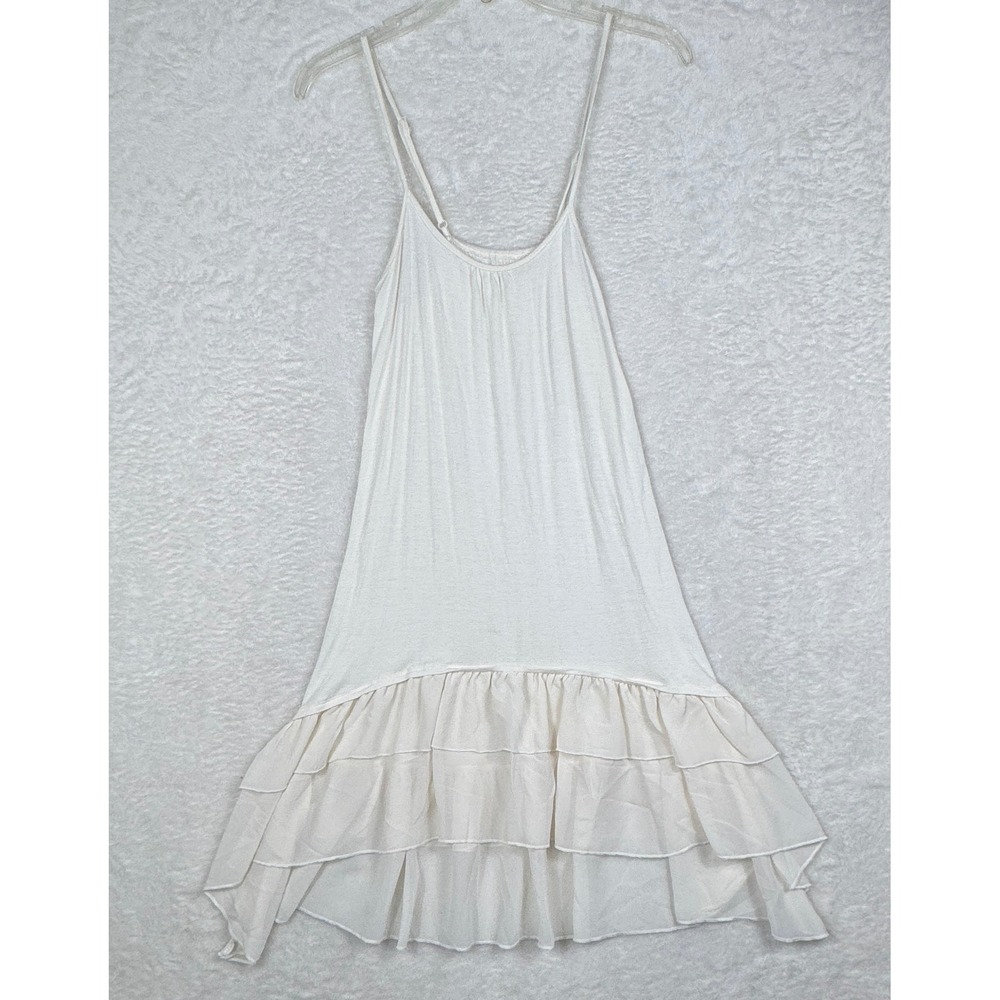 Grace & Lace High Low Dress Womens Small Cream Boho Ruffle Rayon Spandex - Picture 1 of 8